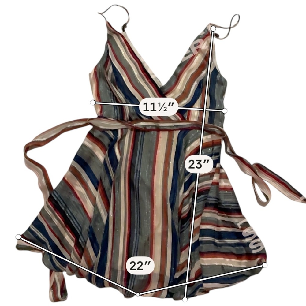 NWT Lily Rain-Striped Multicolor Wrap Dress - Picture 5 of 5